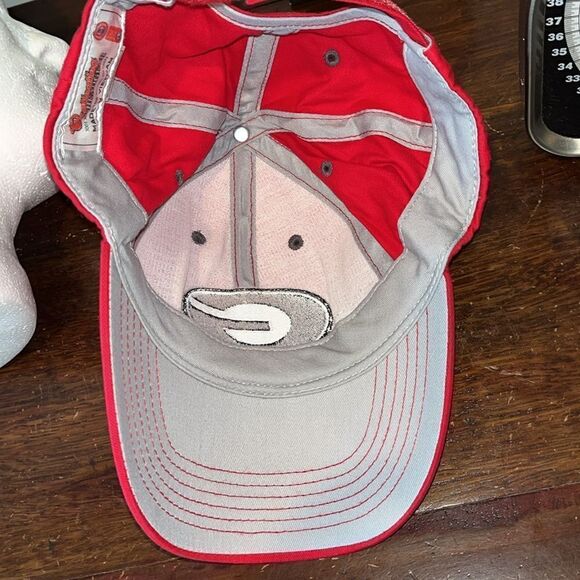 Red creased Georgia Bulldogs UGA Football Snapback Velcro strap adjustable Cap - Picture 4 of 5